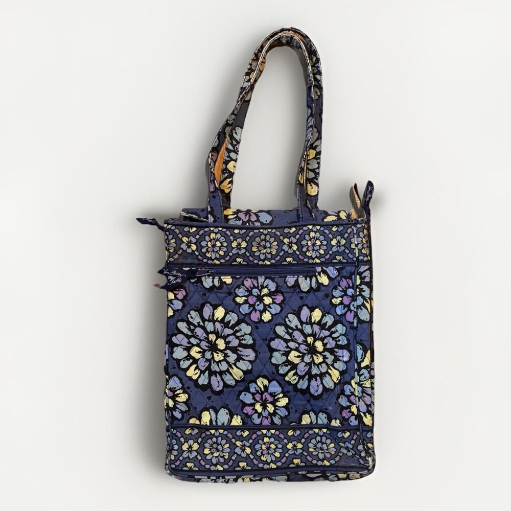 Vera Bradley Laptop Tote Bag Purple Floral Checkpoint Friendly Quilted